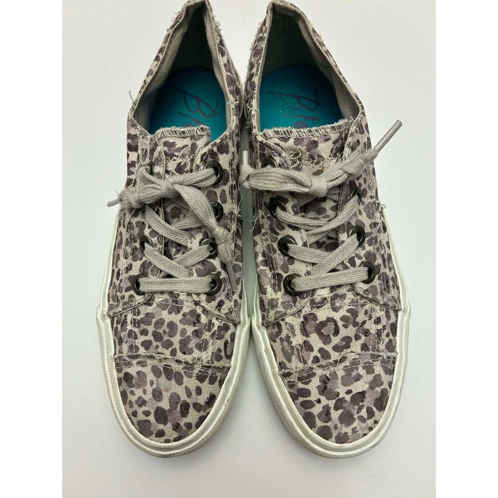 Blowfish Malibu Leopard Print Canvas Sneakers Women's Size 7.5 Lace Up Shoes